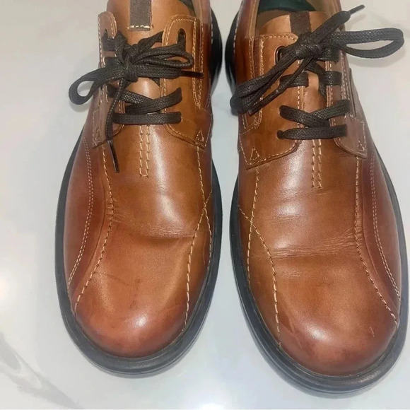 Clarks Mens GESSLER LACE Brown Leather Lace Derby Shoes Shoes NWOT 12 - Picture 7 of 9